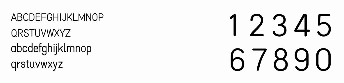 拉丁字母与数字字形表